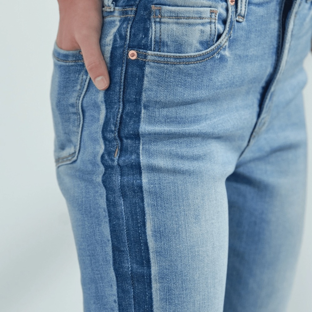 High Rise Stretch Bootcut W/Released Hem & Side Shadow Jeans - Picture 5 of 5
